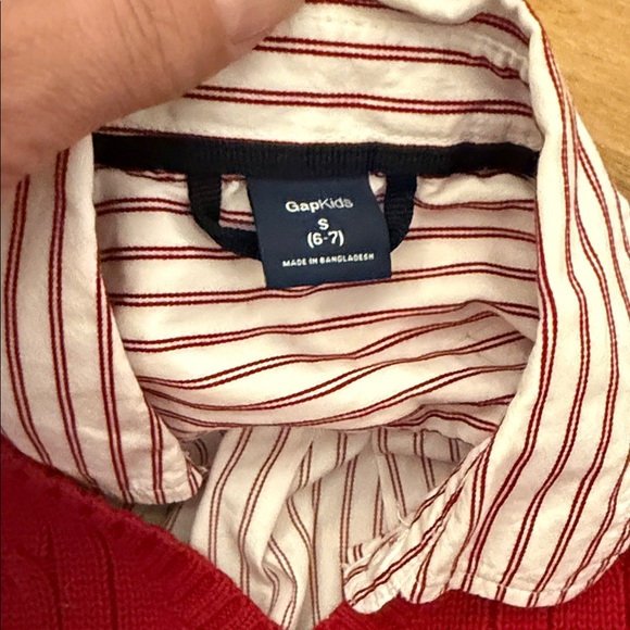 Boys Sz 7 Ralph Lauren Red Sweater Vest with Striped Shirt and Gymboree Pants - Picture 13 of 15